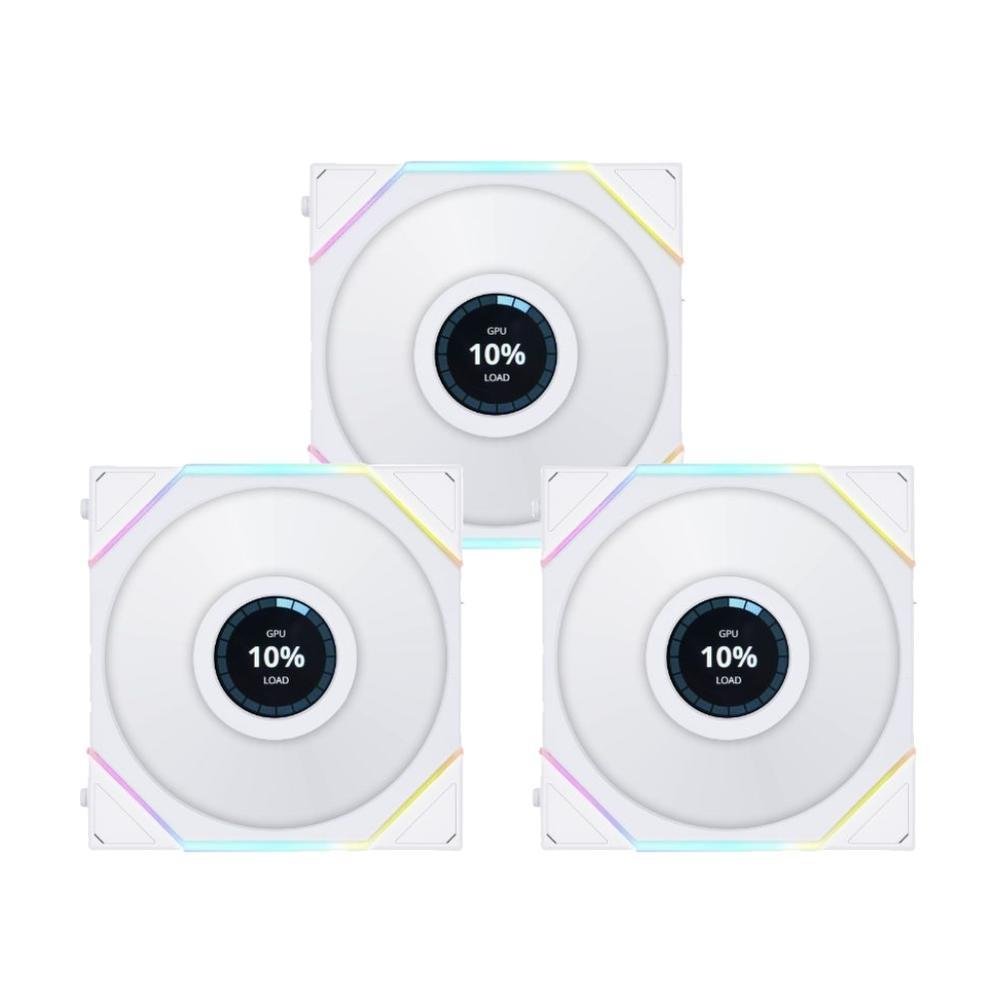 Lian Li UNI FAN TL LCD 120mm ARGB Branco Kit 3 Fans 12TLLCD3W