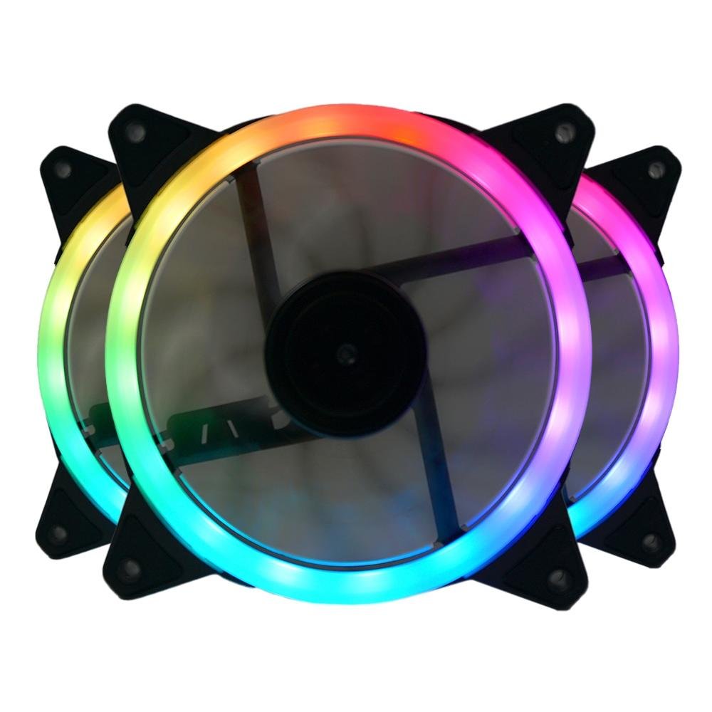 Redragon GC-F011 120mm RGB Preto Kit 3 Fans GC-F011