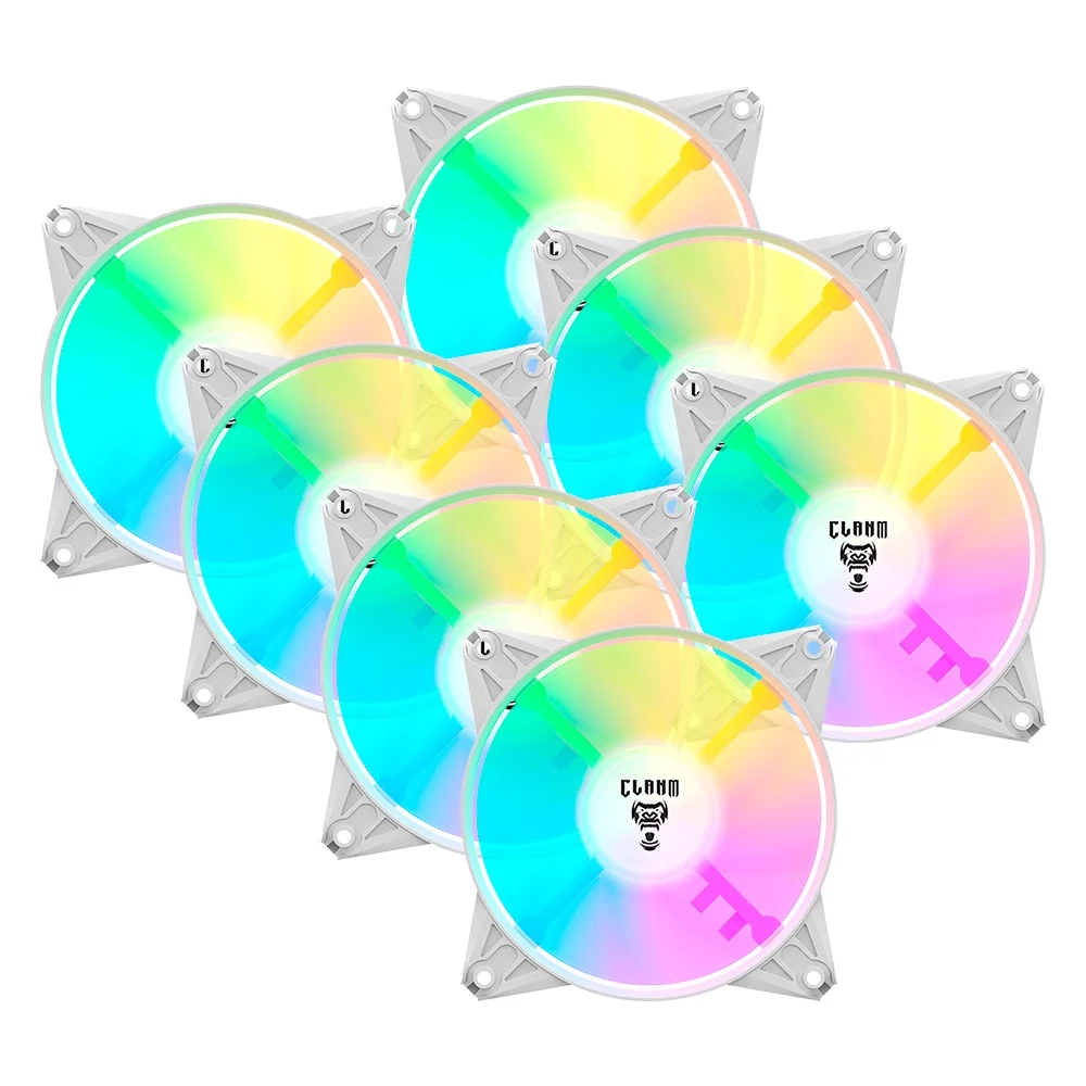 Clanm Eurus Snow 120mm ARGB Branco Kit 7 Fans