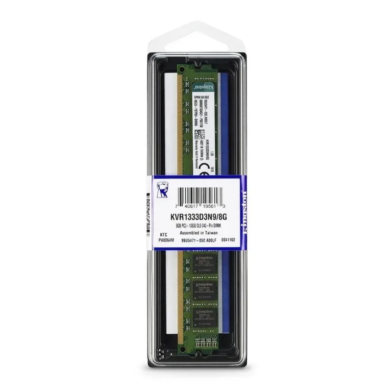 Kingston 8GB (1x8GB) DDR3 1333MHz CL9 Verde UDIMM KVR1333D3N9/8G