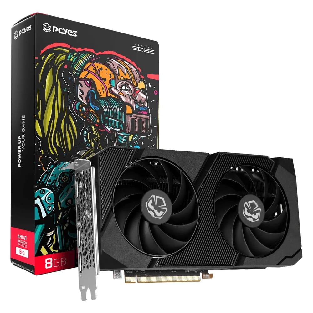 PCYES Radeon RX 7600 Projeto Edge 8GB GDDR6 128-bit