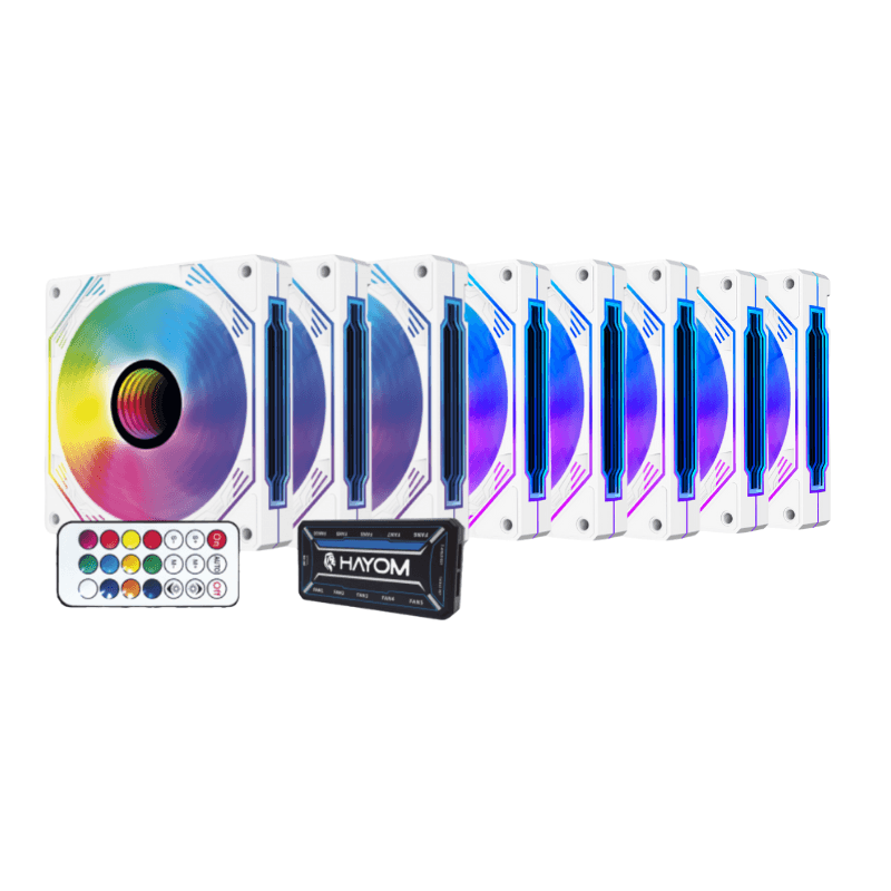 Hayom FC1309 120mm RGB Branco Kit 8 Fans FC1309