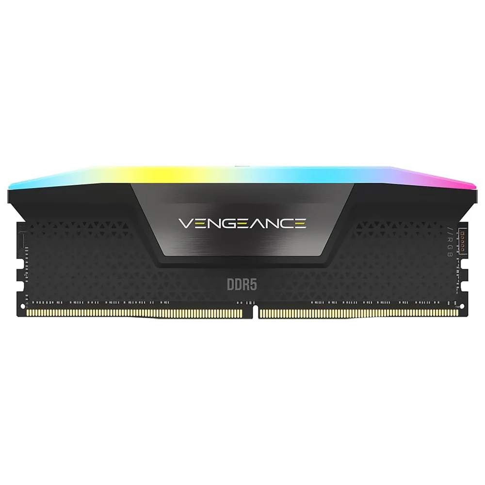 Corsair Vengeance RGB 16GB (1x16GB) DDR5 5600MHz CL40 Preto RGB UDIMM CMH16GX5M1B5600C40