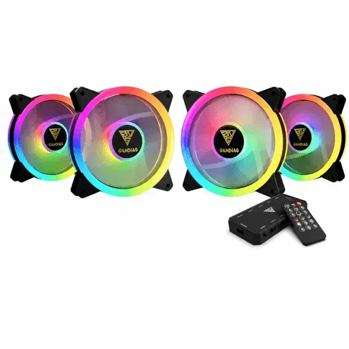 Gamdias AEOLUS M2 Elite 120mm ARGB Preto Kit 4 Fans AEOLUS-M2-1204R-ELITE