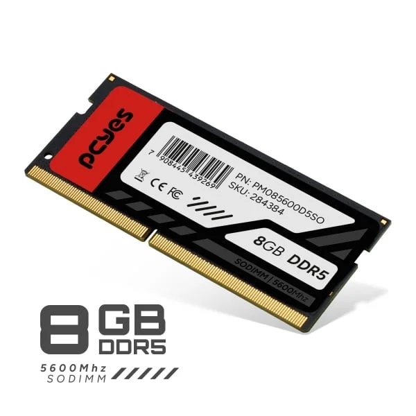 PCyes 8GB (1x8GB) DDR5 5600MHz SODIMM PM085600D5SO