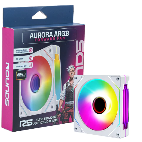 Round5 Aurora Forward ARGB 120mm ARGB Branco R5-AURORA-FW-W-2193