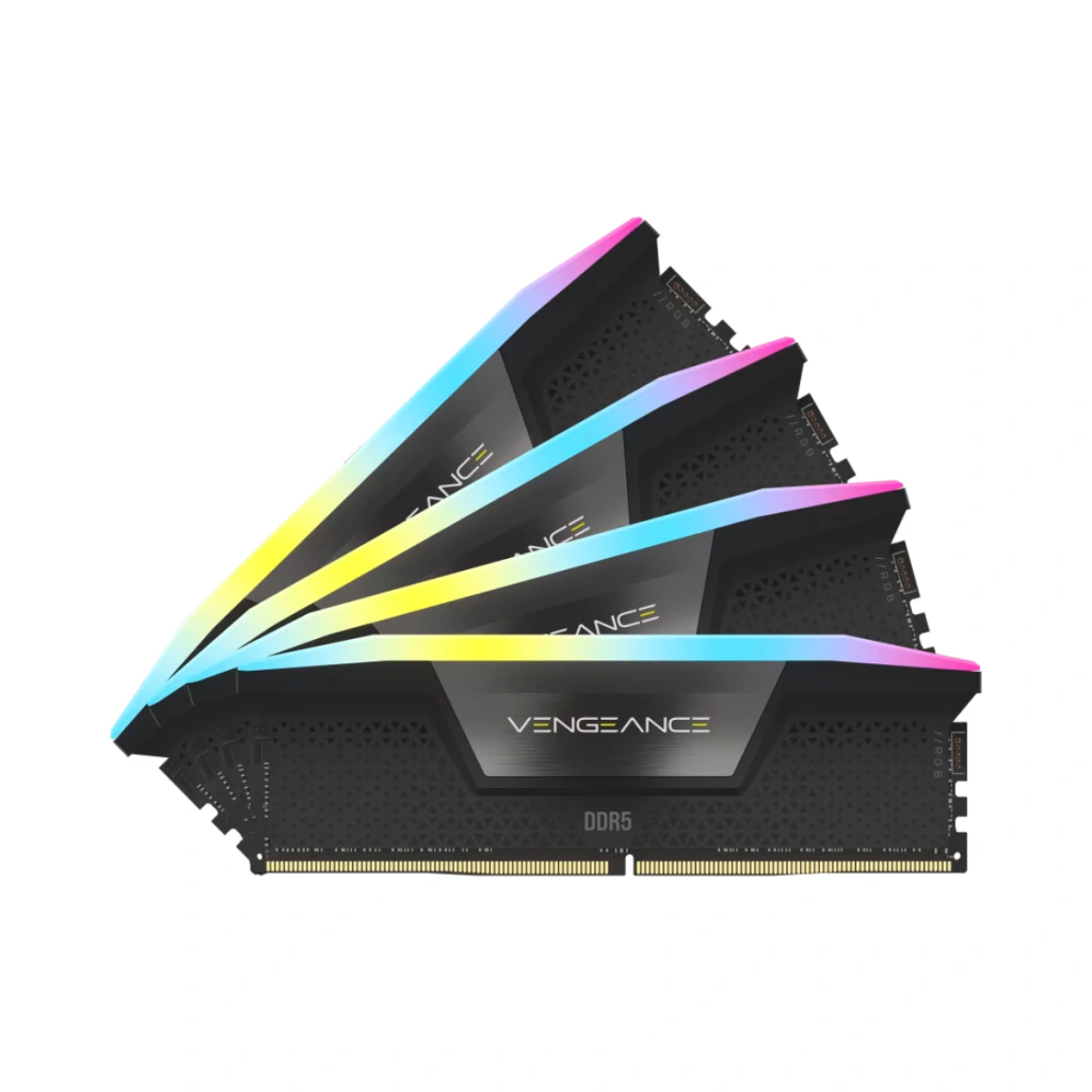 Corsair Vengeance RGB 64GB (4x16GB) DDR5 6000MHz CL36 Preto RGB UDIMM CMH64GX5M4B6000C36