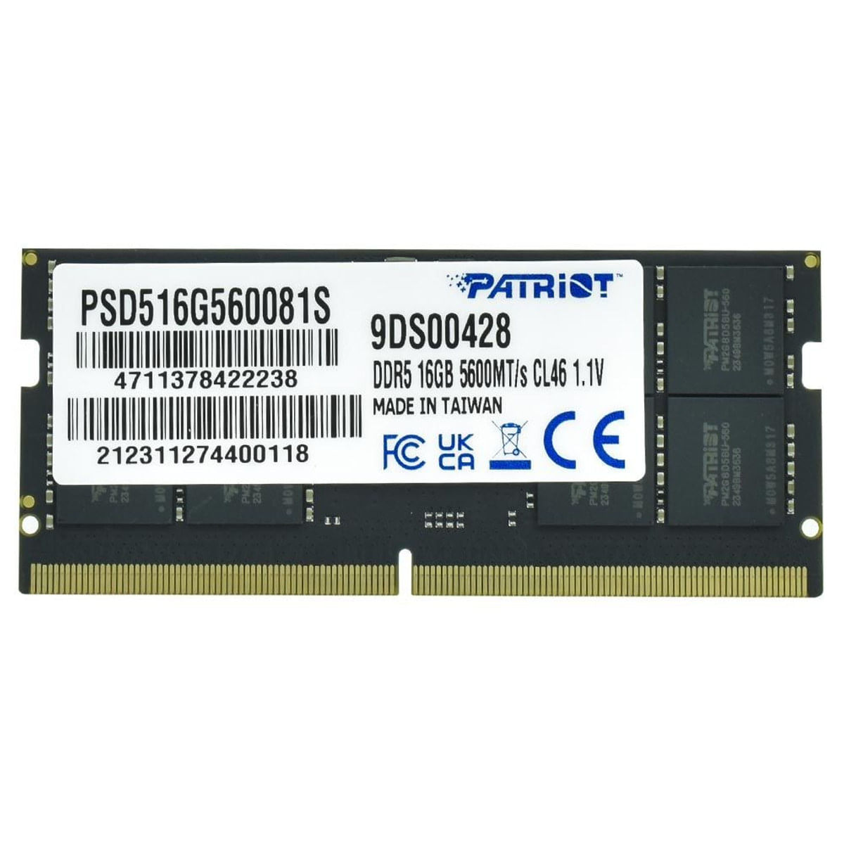 Patriot Signature Line 16GB (1x16GB) DDR5 5600MHz CL46 SODIMM PSD516G560081S