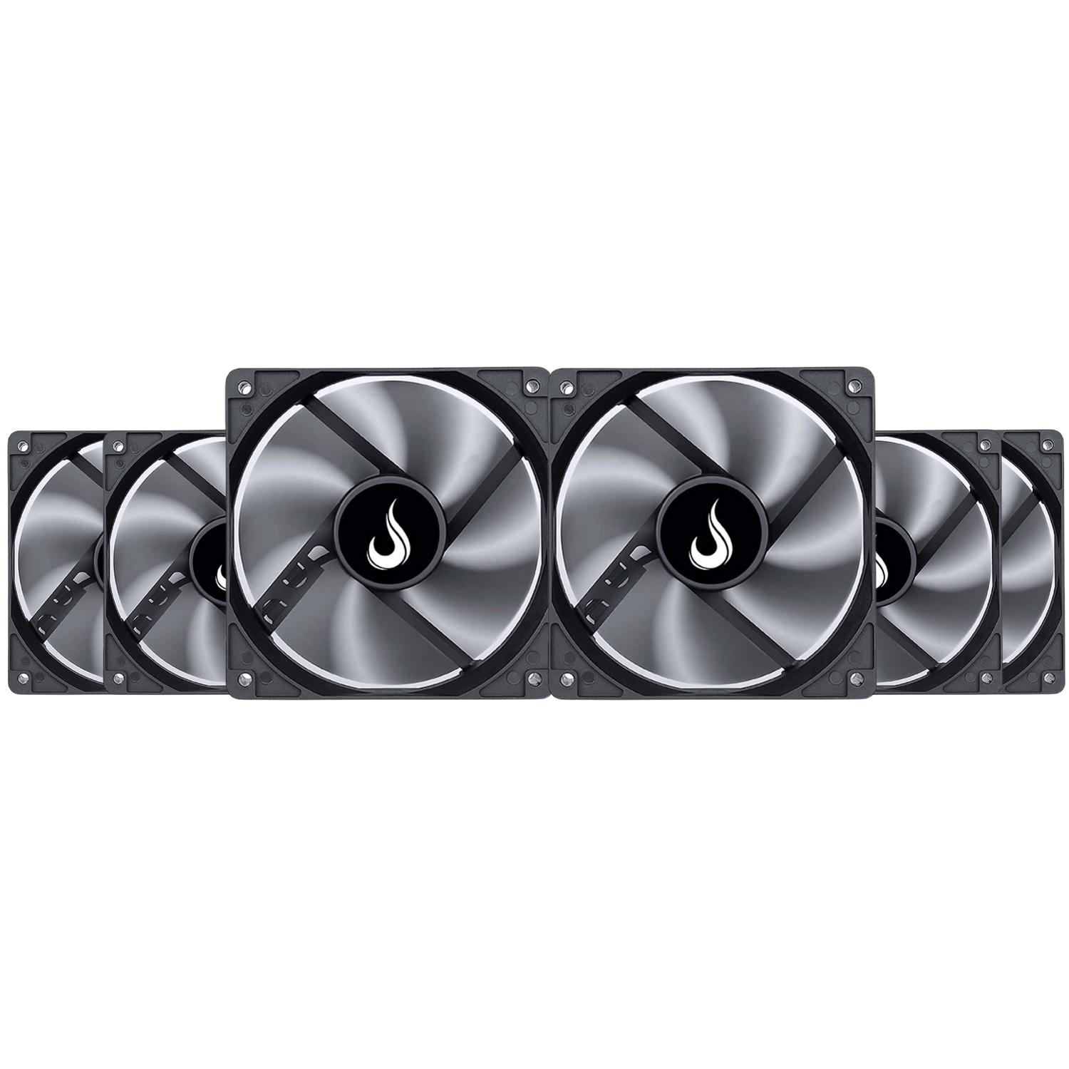 Rise Mode Cooler Fan 120mm Preto Kit 6 Fans RM-BK-01-FB