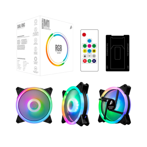 1stplayer M1-Plus 120mm RGB Preto Kit 3 Fans
