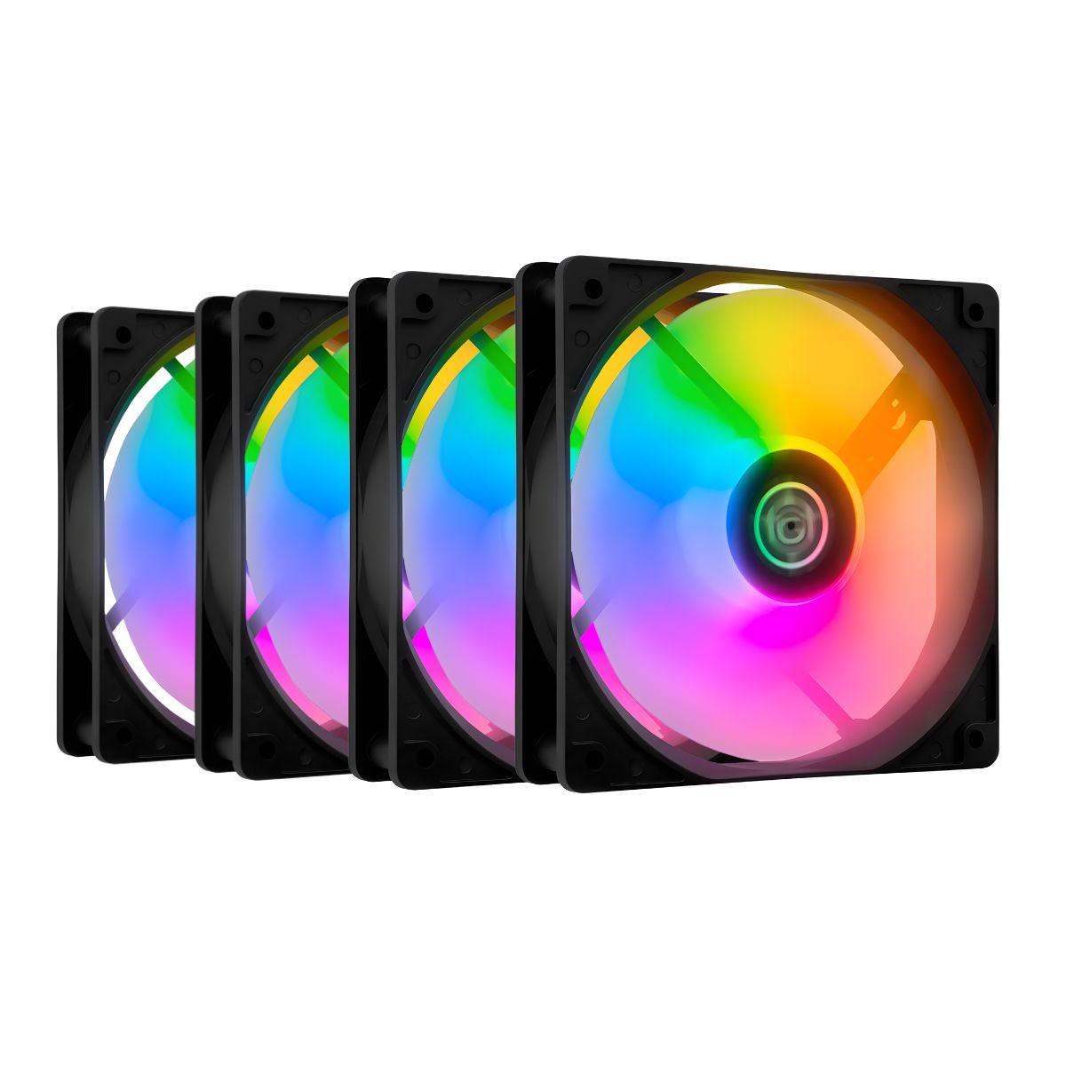 TGT Striker Rainbow 120mm RGB Kit 4 Fans TGT-STK4-BLRBW