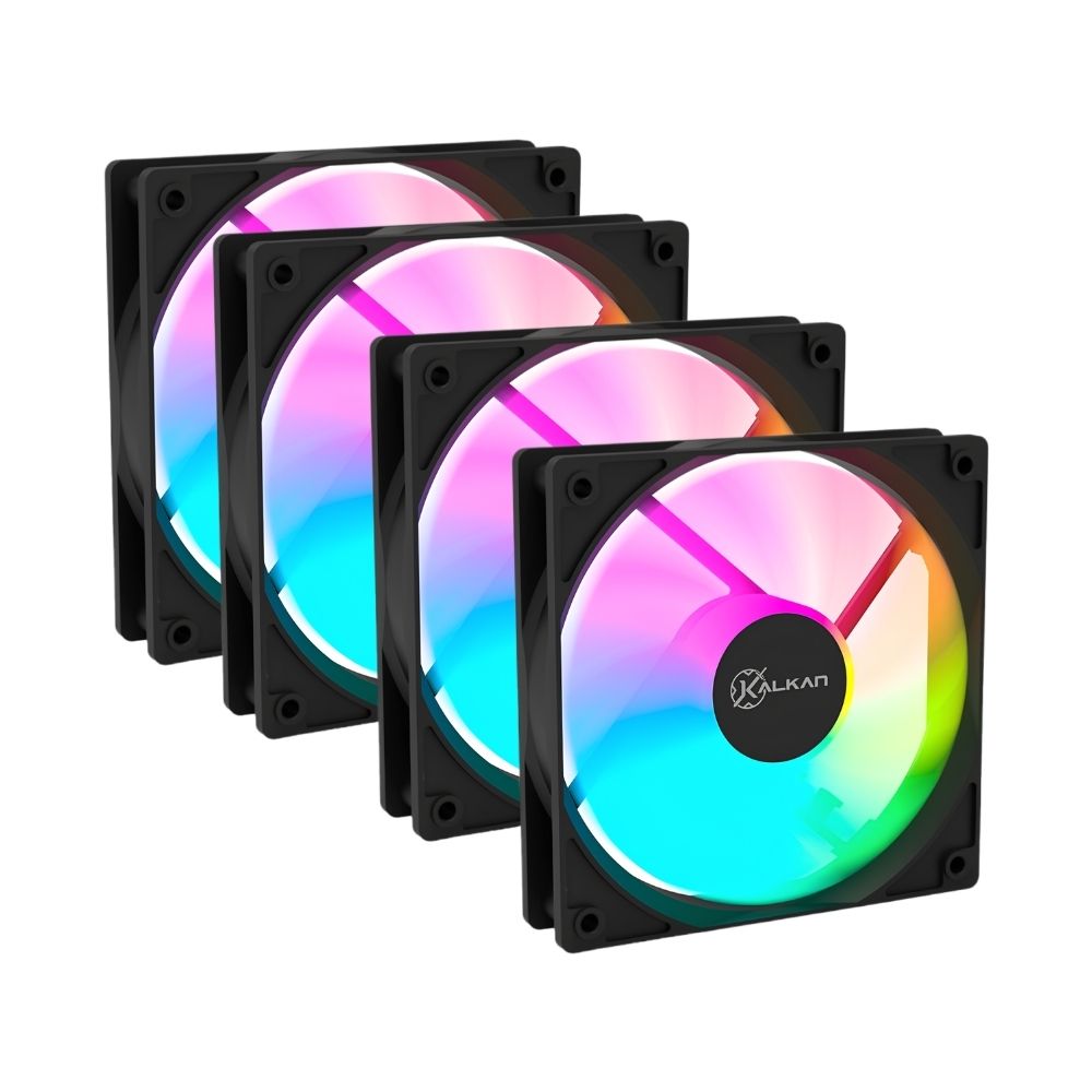 Kalkan Lumen RGB 120mm RGB Preto Kit 4 Fans KLK00018