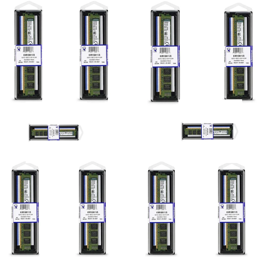 Kit 10x Kingston ValueRAM 8GB (1x8GB) DDR3 1600MHz CL11 UDIMM KVR16N11/8