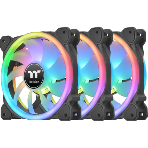 Thermaltake Swafan Radiator Fan Premium Edition RGB 120mm RGB Preto Kit 3 Fans CL-F137-PL12SW-A
