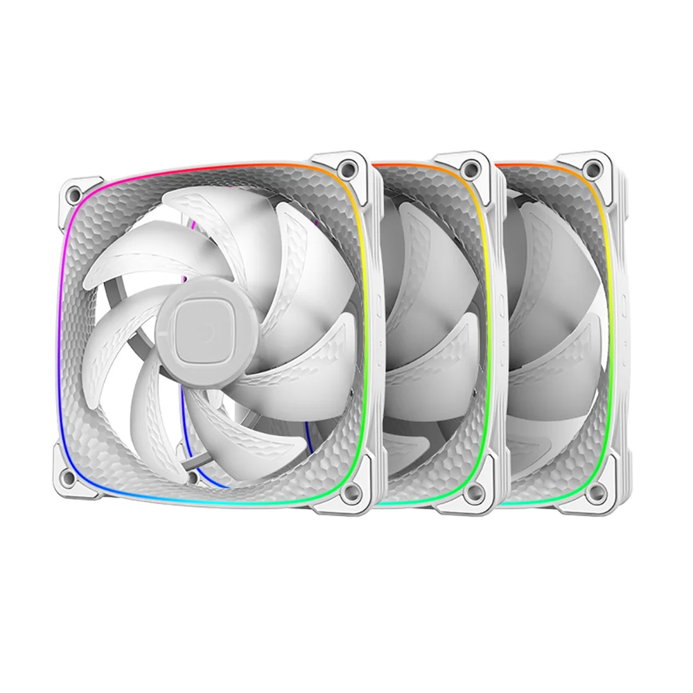 Geometric Future Squama 2503W-3 120mm ARGB Branco Kit 3 Fans 2503W-3