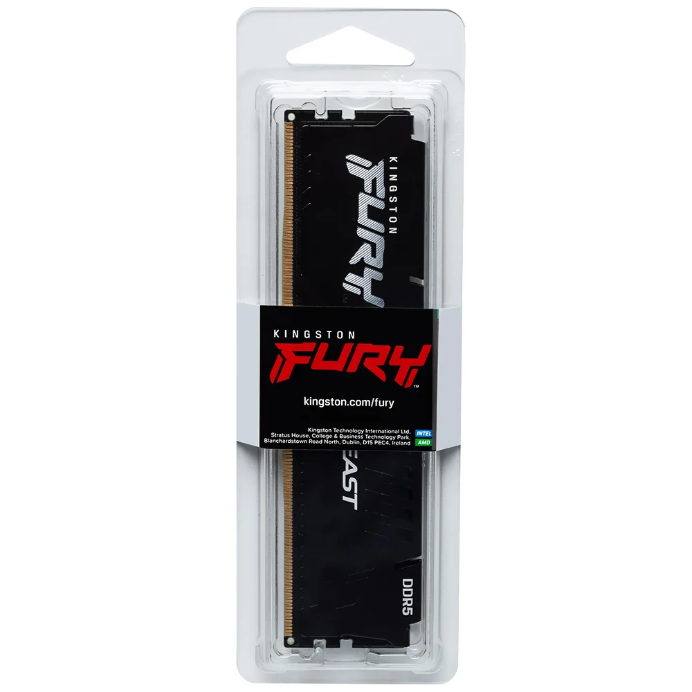 Kingston Fury Beast 32GB (1x32GB) DDR5 6400MHz Preto UDIMM KF564C32BBE-32