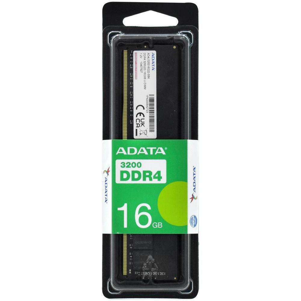 ADATA 16GB (1x16GB) DDR4 3200MHz CL22 Preto UDIMM AD4U320016G22-SBK