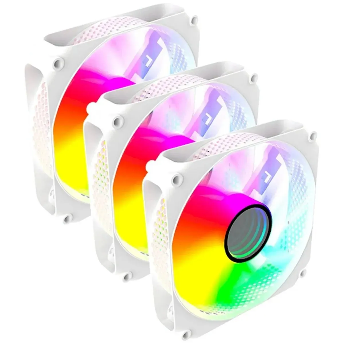 Clanm Snow Auster 120mm RGB Branco Kit 3 Fans