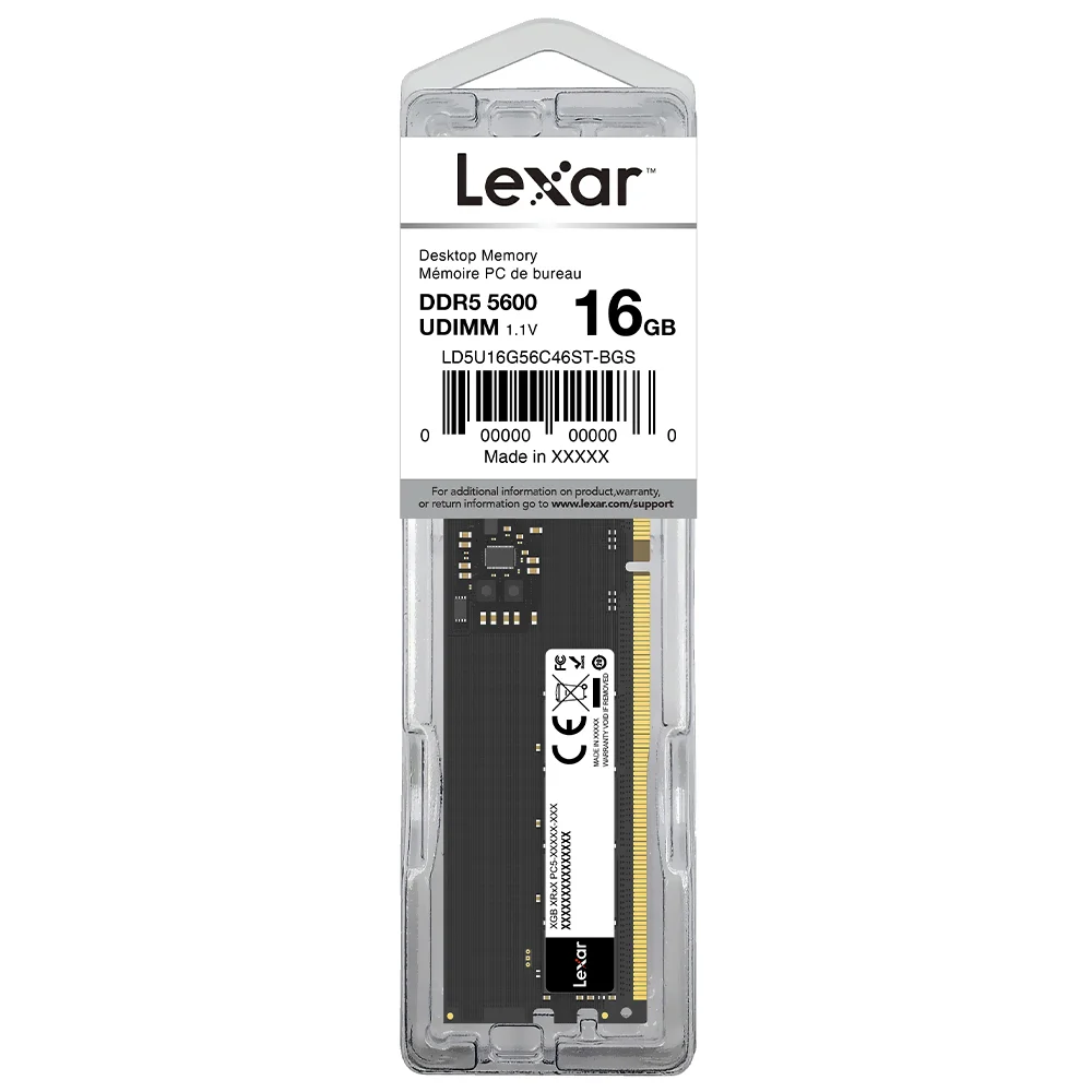 Lexar 16GB (1x16GB) DDR5 5600MHz CL46 UDIMM LD5U16G56C46ST-BGS