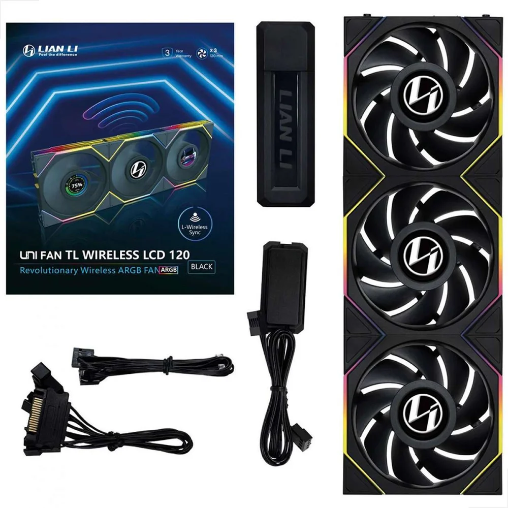 Lian Li UNI FAN TL Wireless LCD 120mm ARGB Kit 3 Fans