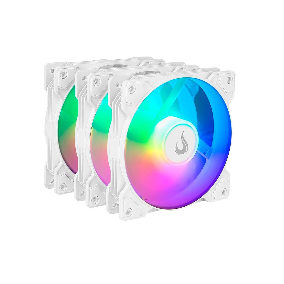 Rise Mode X 120mm ARGB Branco Kit 3 Fans RM-XLD-01-ARGB